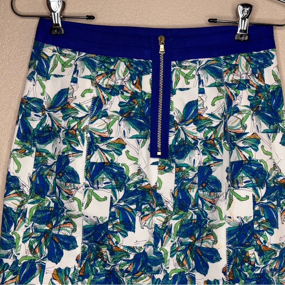Club Monaco Francis Blue Floral Pencil Skirt size 0 - Picture 4 of 7